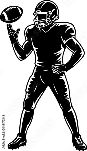 American Football Team Silhouette Players Illustration
