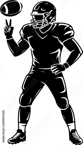 American Football Team Silhouette Players Illustration