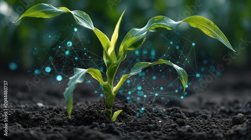 Plant with digital network concept