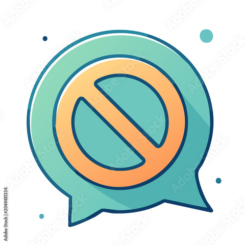 Prohibition Sign in Speech Bubble Icon