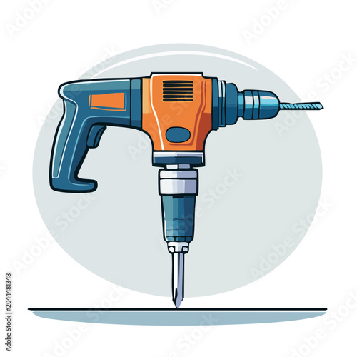 Rotary Hammer Drill Illustration
