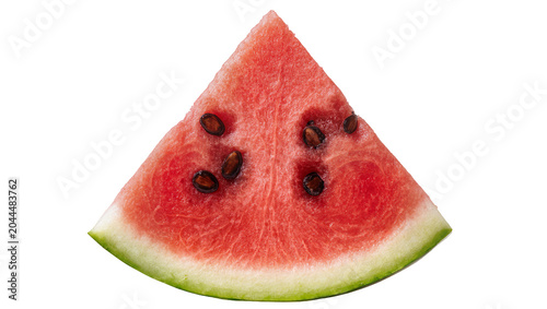 Foto Watermelon slice with seeds and green rind