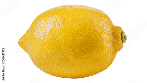 Tableau sur toile Bright yellow lemon with textured rind and small stem nub