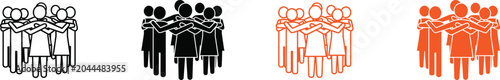 Fotografía Illustration of diverse groups of people standing together united
