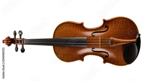 Schilderij op canvas Wooden violin with dark fingerboard and tuning pegs