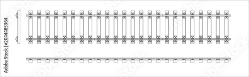 Orthographic Multi View Plan Profile and Cross Section of Train Railway Track Technical Drawing Blueprint