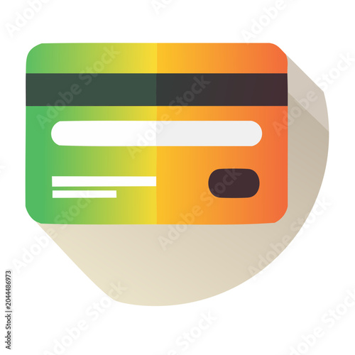 Flat design credit card icon with gradient colors