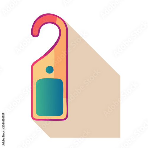 Flat design door hanger with long shadow