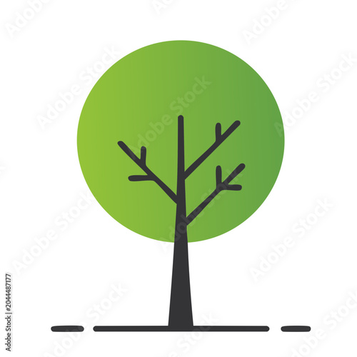 Simple green tree icon with gradient