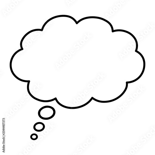 Thought bubble icon, speech cloud symbol, brpngnstorming and imagination vector outline