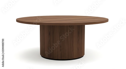 Elegant round wooden coffee table with smooth base