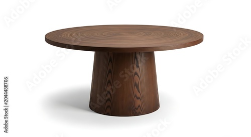 Elegant round wooden pedestal side table with tapered legs