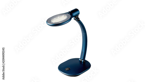 Konstfotografi Modern blue LED desk lamp with flexible gooseneck and oval head
