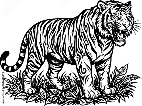 Photography Tiger silhouette vector illustration