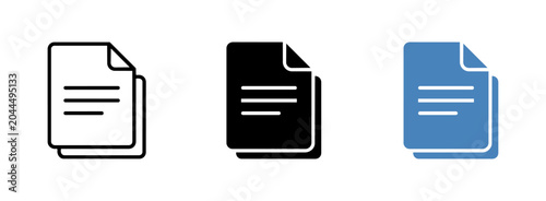 Foto Document icons in white, black, and blue, representing file types and formats