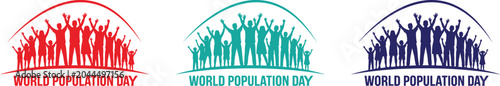 Foto World population day logos in red green and blue