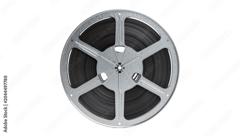 Obraz premium Vintage film reel with dark tape
