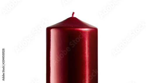 Foto Metallic red pillar candle with wick