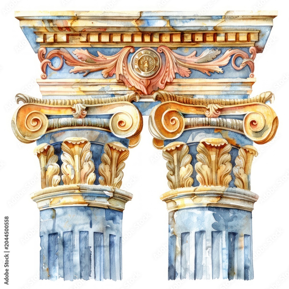 Naklejka premium A Greek architecture ornament letterbox mailbox pillar.
