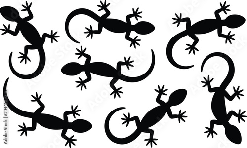 Tableau sur toile lizard silhouettes
