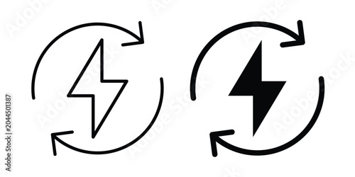 Tableau sur toile Alternative energy icon stroke and solid black editable vectors