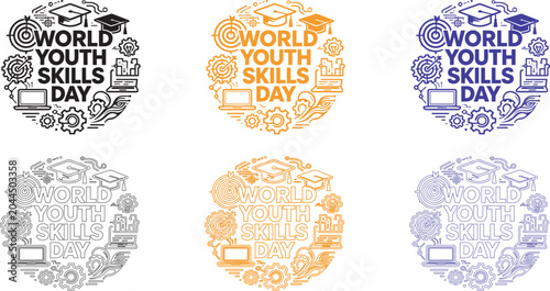 World Youth Skills Day, Colourful Vector