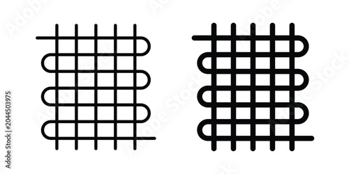 Condenser coil icon stroke and solid black editable vectors