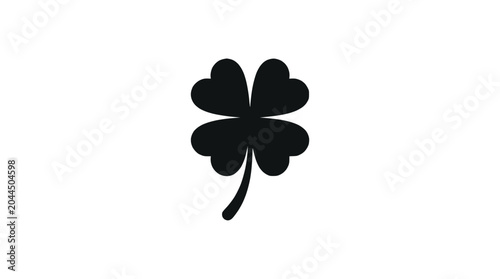 Black four leaf clover icon