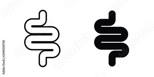 Schilderij op canvas Diarrhea icon stroke and solid black editable vectors