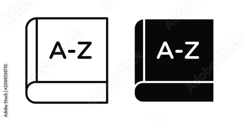 Foto Dictionaries icon stroke and solid black editable vectors