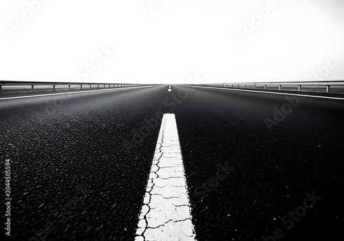 Empty Runway Leading to Horizon at Sunrise with Dramatic Lighting and Minimalist Mood