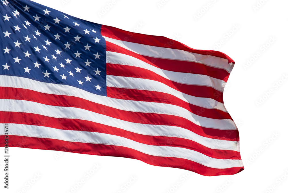 Obraz premium American flag waving on transparent background usa