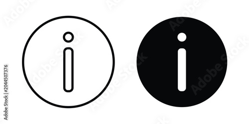 Fotografie Information icon stroke and solid black editable vectors