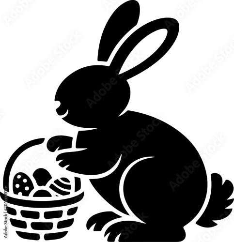 Easter Bunny Silhouette Collection Vector