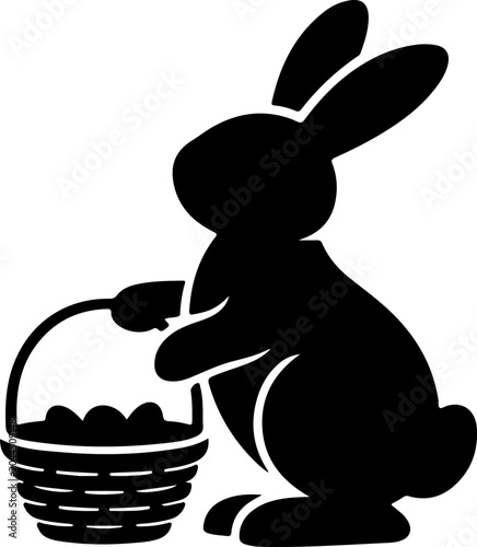 Easter Bunny Silhouette Collection Vector