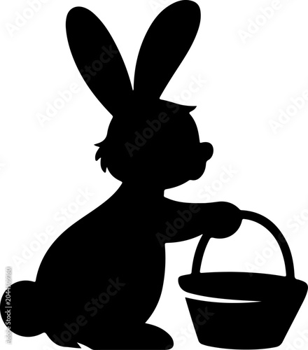 Easter Bunny Silhouette Collection Vector
