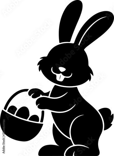 Easter Bunny Silhouette Collection Vector