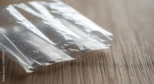 Close-up of crumpled silver foil packets.