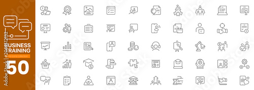 Schilderij op canvas Advanced business training outline icons for corporate development and seminar modules