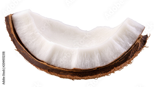 Canvastavla Coconut slice with white flesh and brown husk