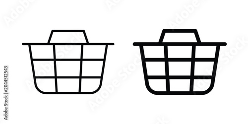 Foto Shopping basket icon stroke and solid black editable vectors