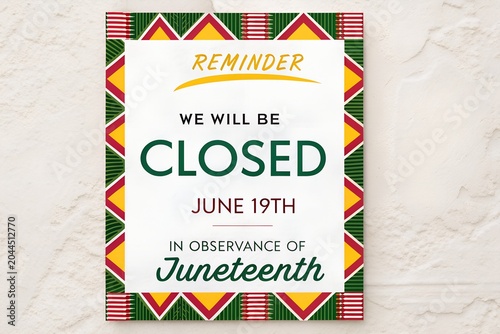 Juneteenth Closed Reminder, Closed June 19th Sign, We Will Be Closed Juneteenth, Juneteenth Holiday Notice, Business Closure Reminder