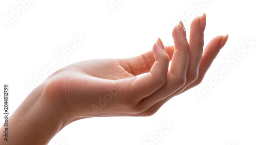 Obraz na plátně Female hand with manicured nails reaching upwards