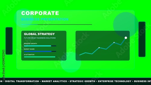 Corporate business presentation showing digital growth charts and strategic analytics in this high quality motion graphics video animation project file