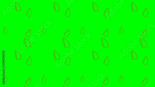 Falling seeds pattern animation with brown grain shapes against a vibrant green background for creative digital motion graphic video projects