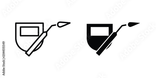 Foto Welding icon stroke and solid black editable vectors
