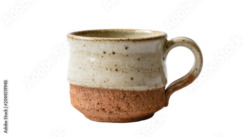 Tableau sur toile Two-tone ceramic mug with speckled glaze and rough texture