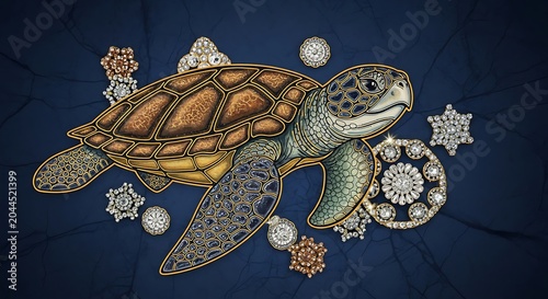 turtle on the water