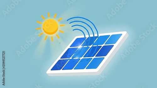 Solar panel absorbing sunlight and converting it into clean energy for
