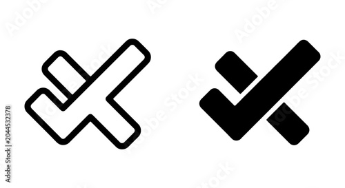 Bild auf Leinwand Check Mark Icons, Yes or No Symbols, Approval and Rejection Graphics, Vector Set